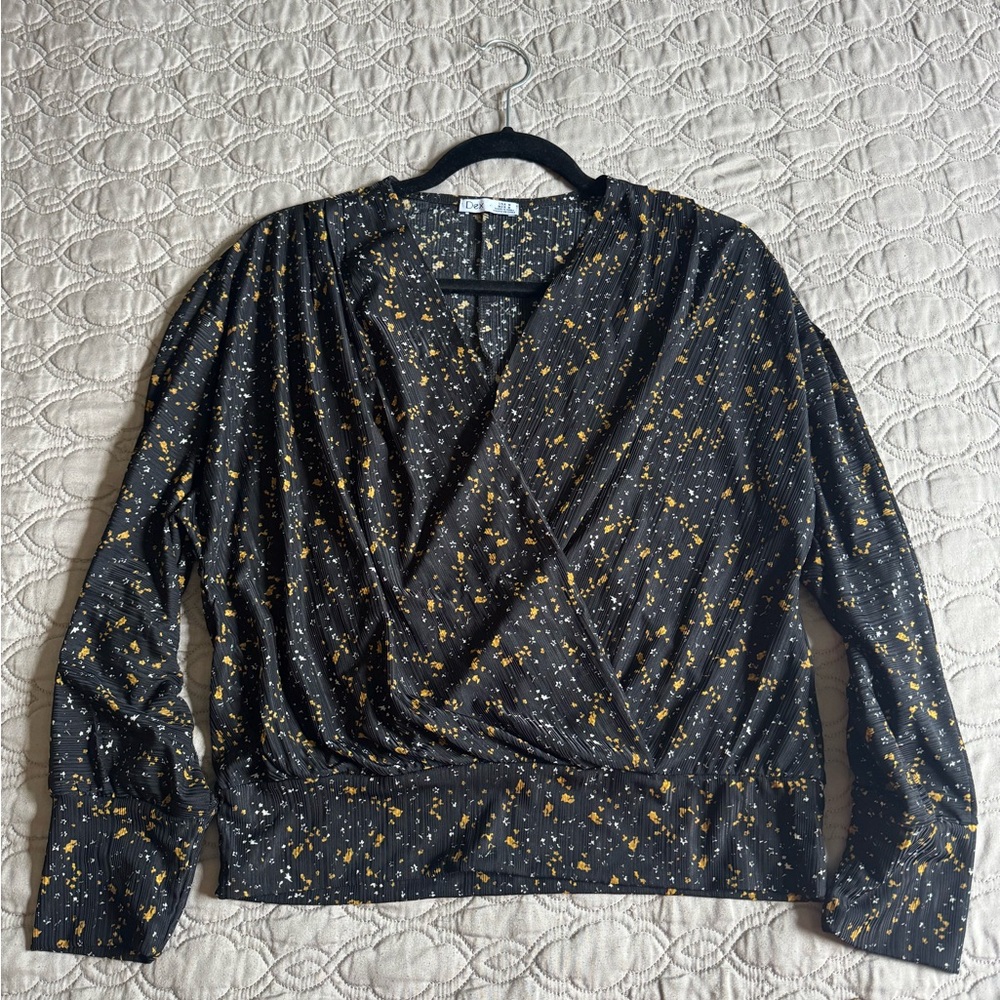 Dex draped cross-front blouse